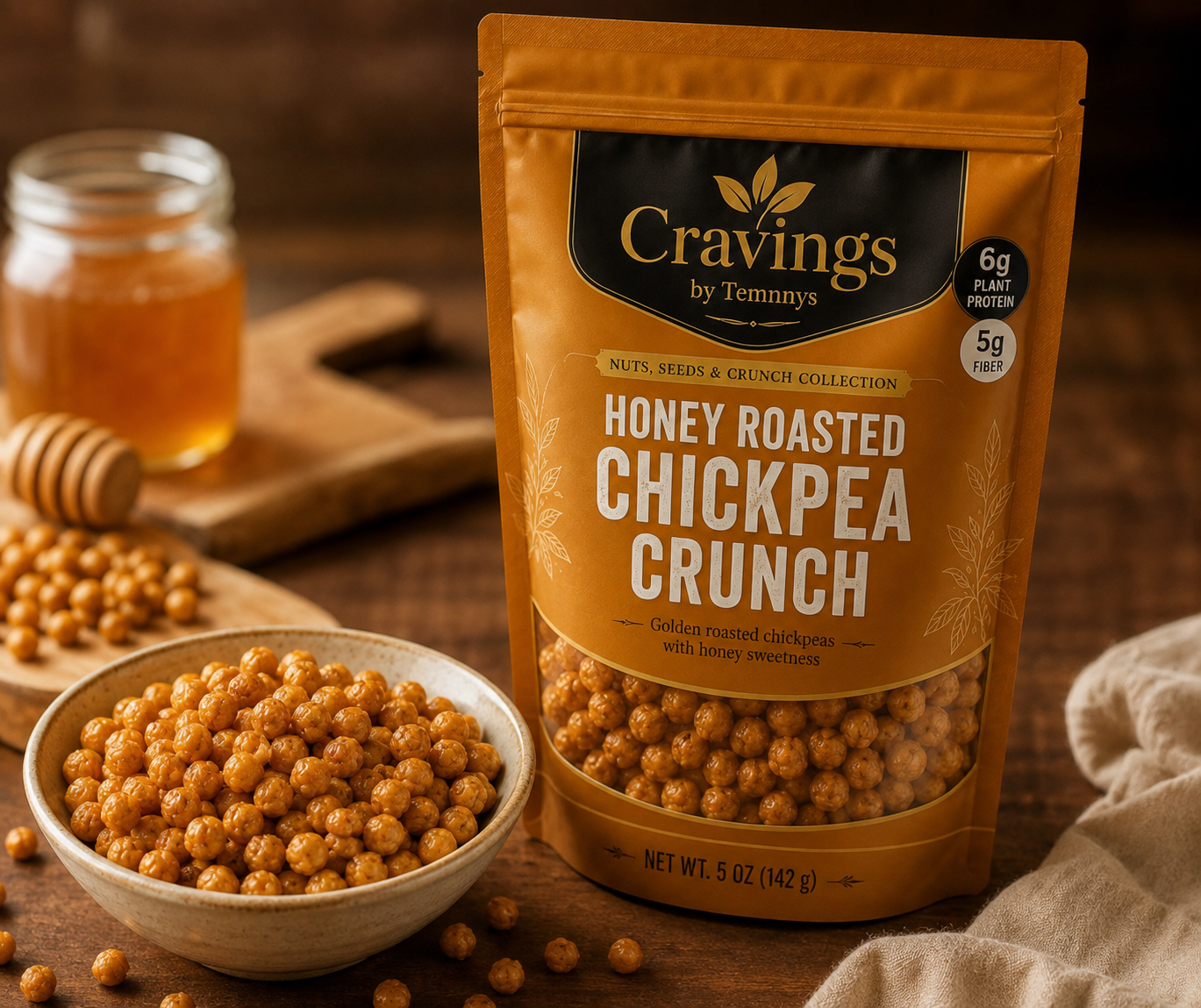 Cravings by Temnnys Honey Roasted Chickpea Crunch, view 2