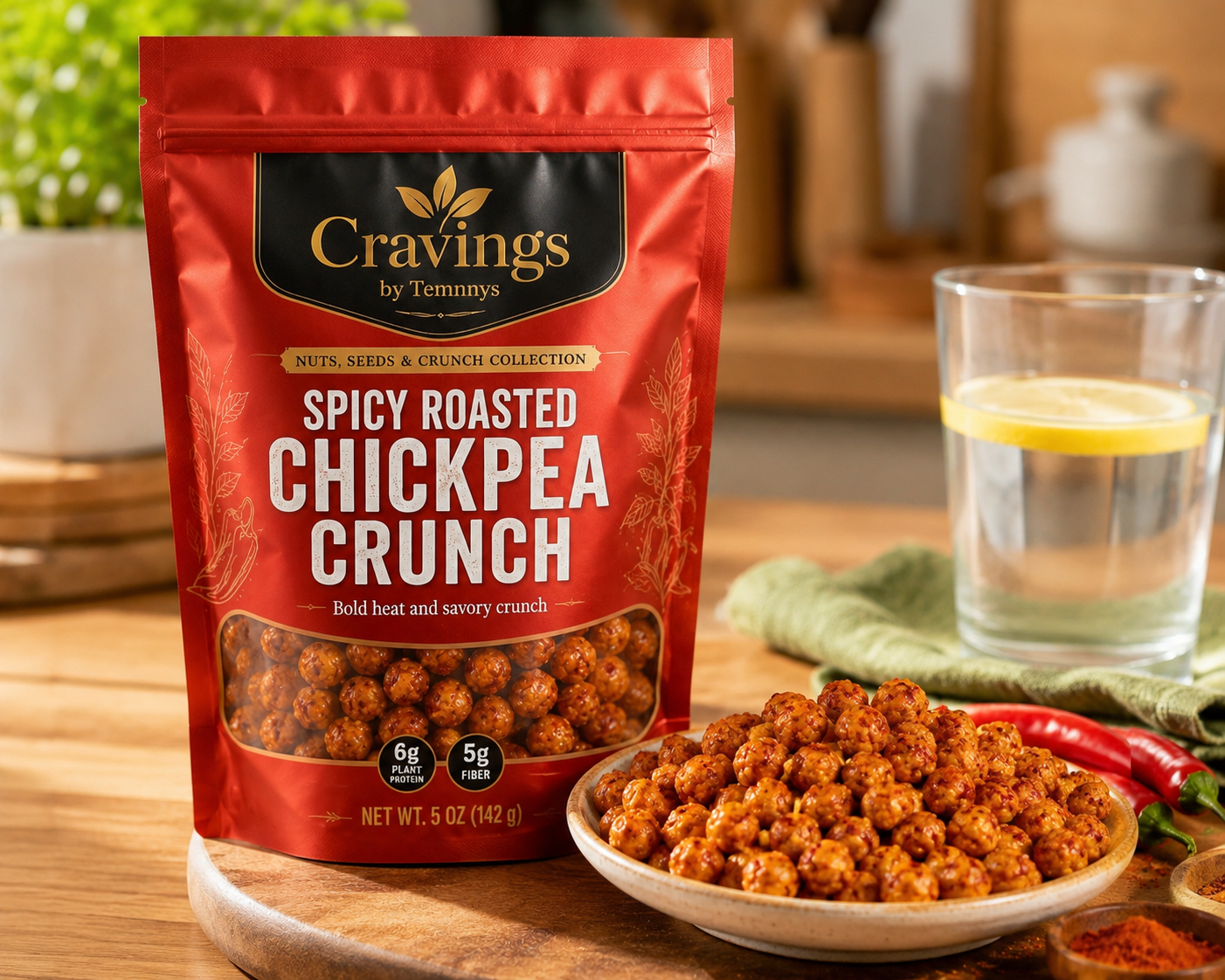 Cravings by Temnnys Spicy Roasted Chickpea Crunch, view 3