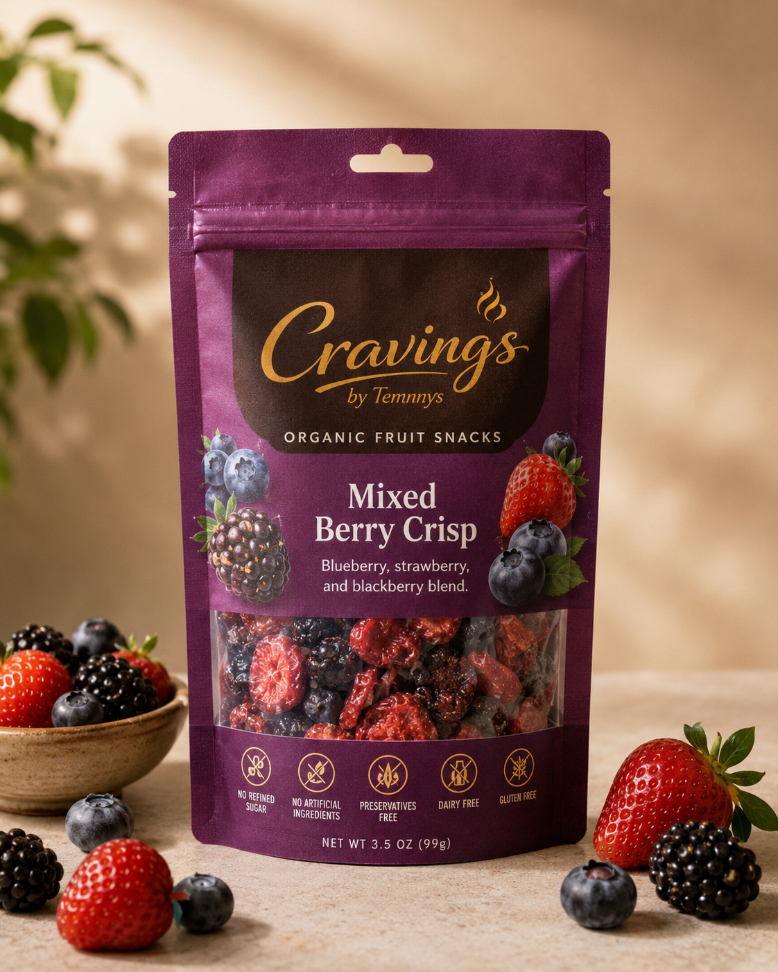 Mixed Berry Crisp, Blueberry, strawberry and blackberry blend