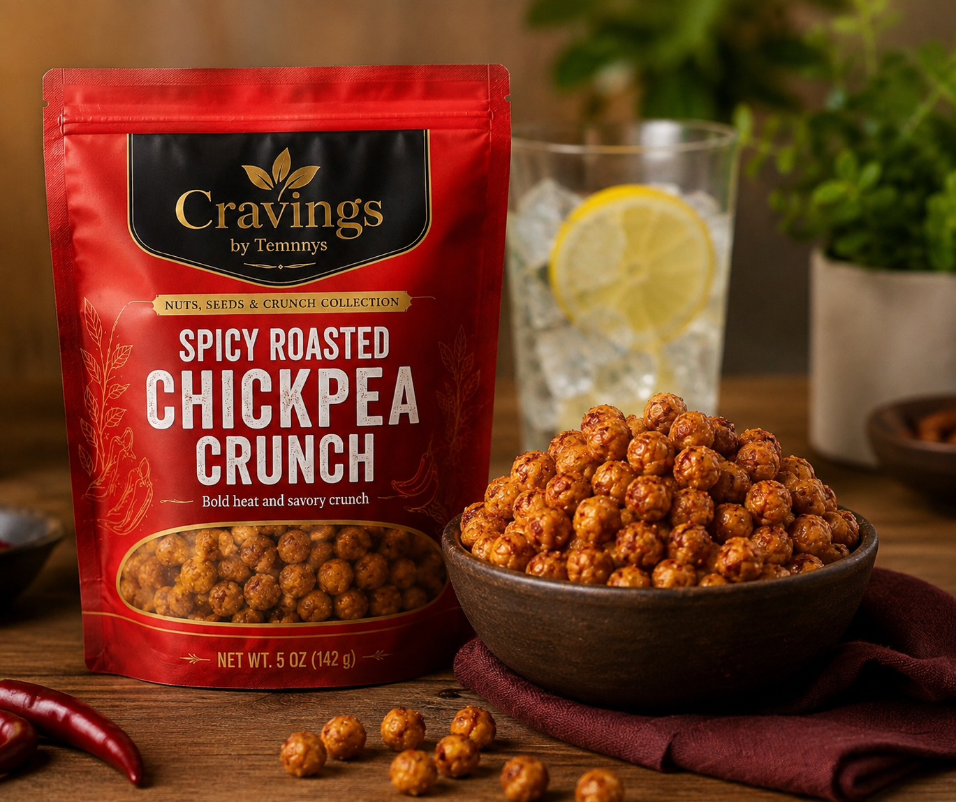 Cravings by Temnnys Spicy Roasted Chickpea Crunch, view 2