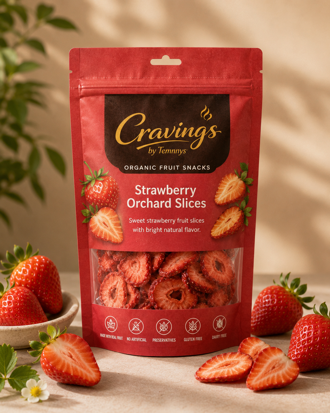 Strawberry Orchard Slices, Sweet strawberry fruit slices with bright natural flavor