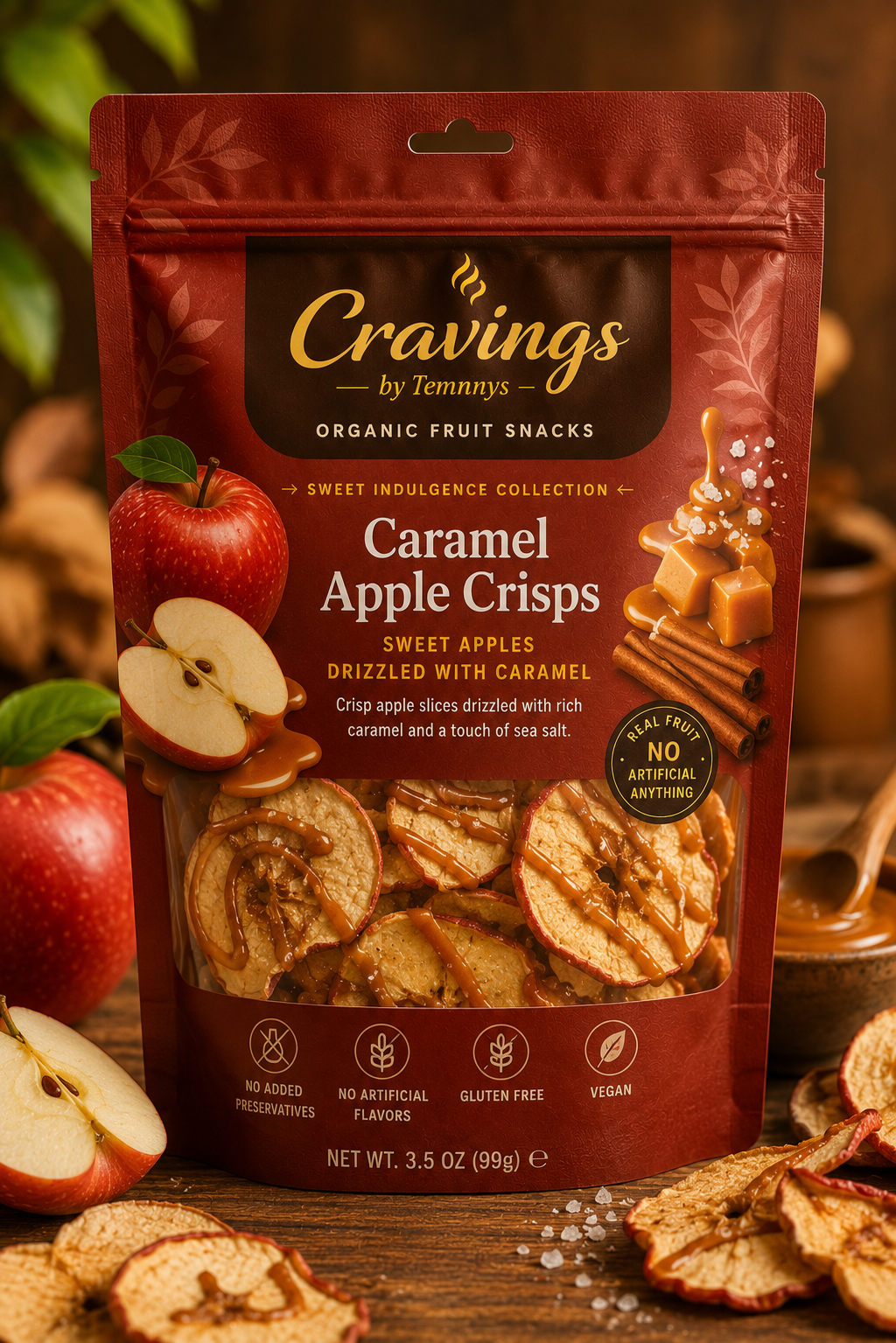 Caramel Apple Crisps — Sweet Apples Drizzled with Caramel