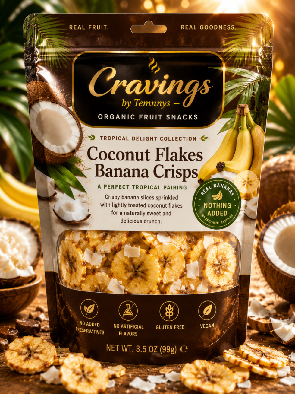 Coconut Flakes Banana Crisps — A Perfect Tropical Pairing