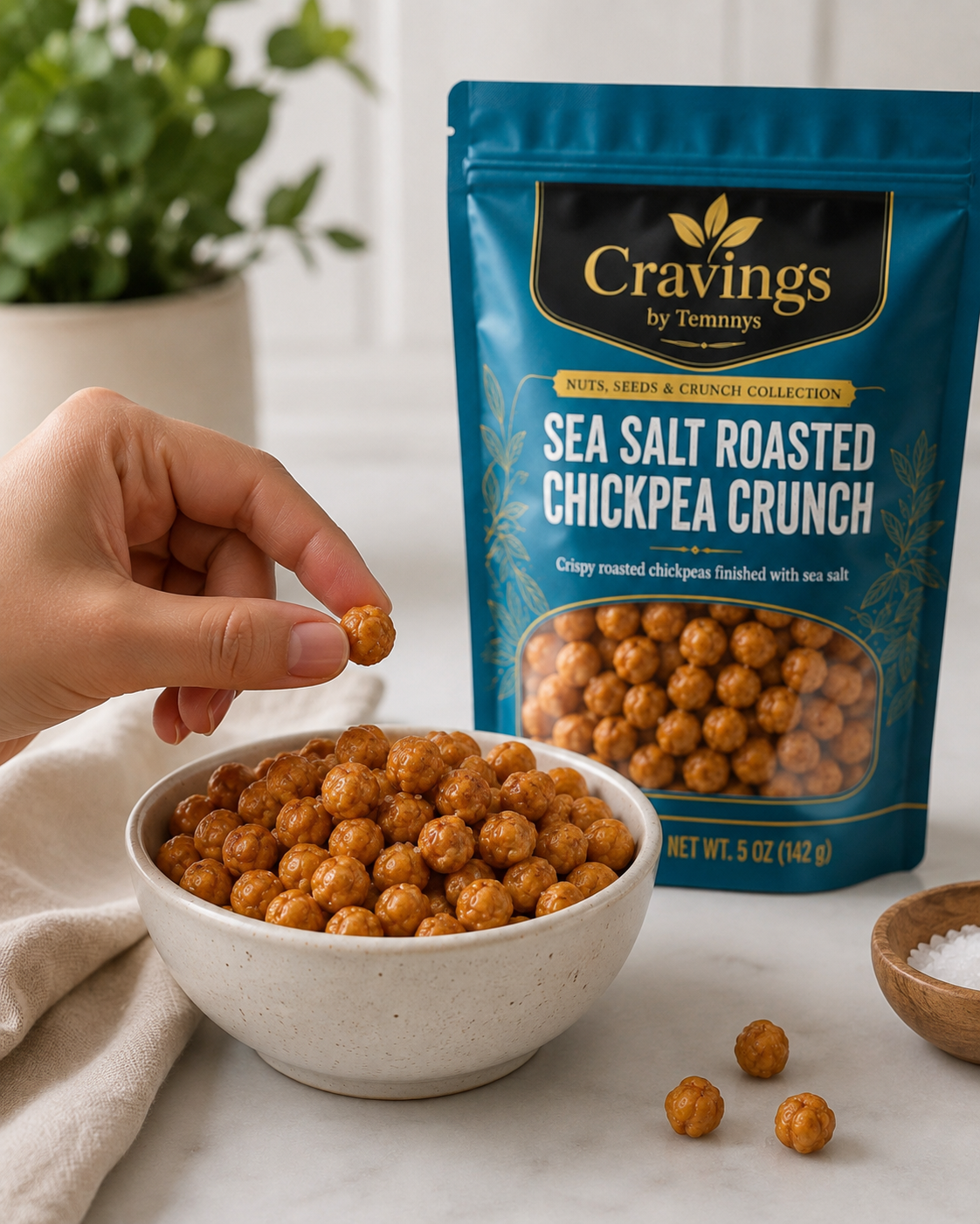 Cravings by Temnnys Sea Salt Roasted Chickpea Crunch, view 2