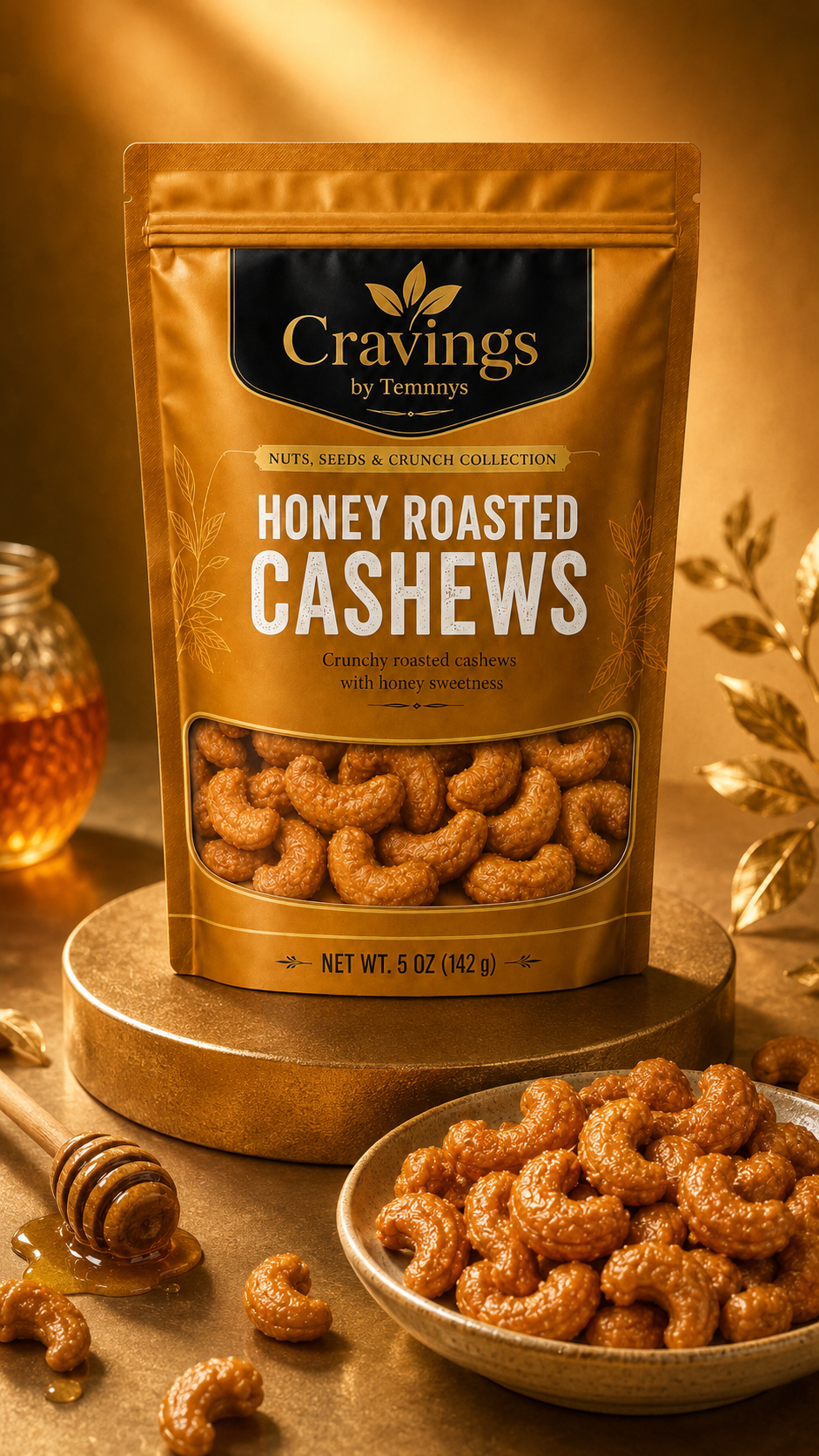 Cravings by Temnnys Honey Roasted Cashews, view 3