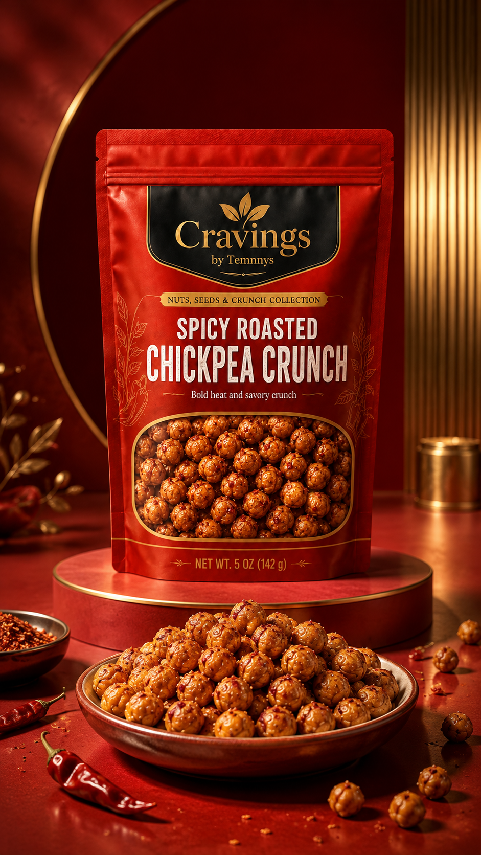Cravings by Temnnys Spicy Roasted Chickpea Crunch, view 4