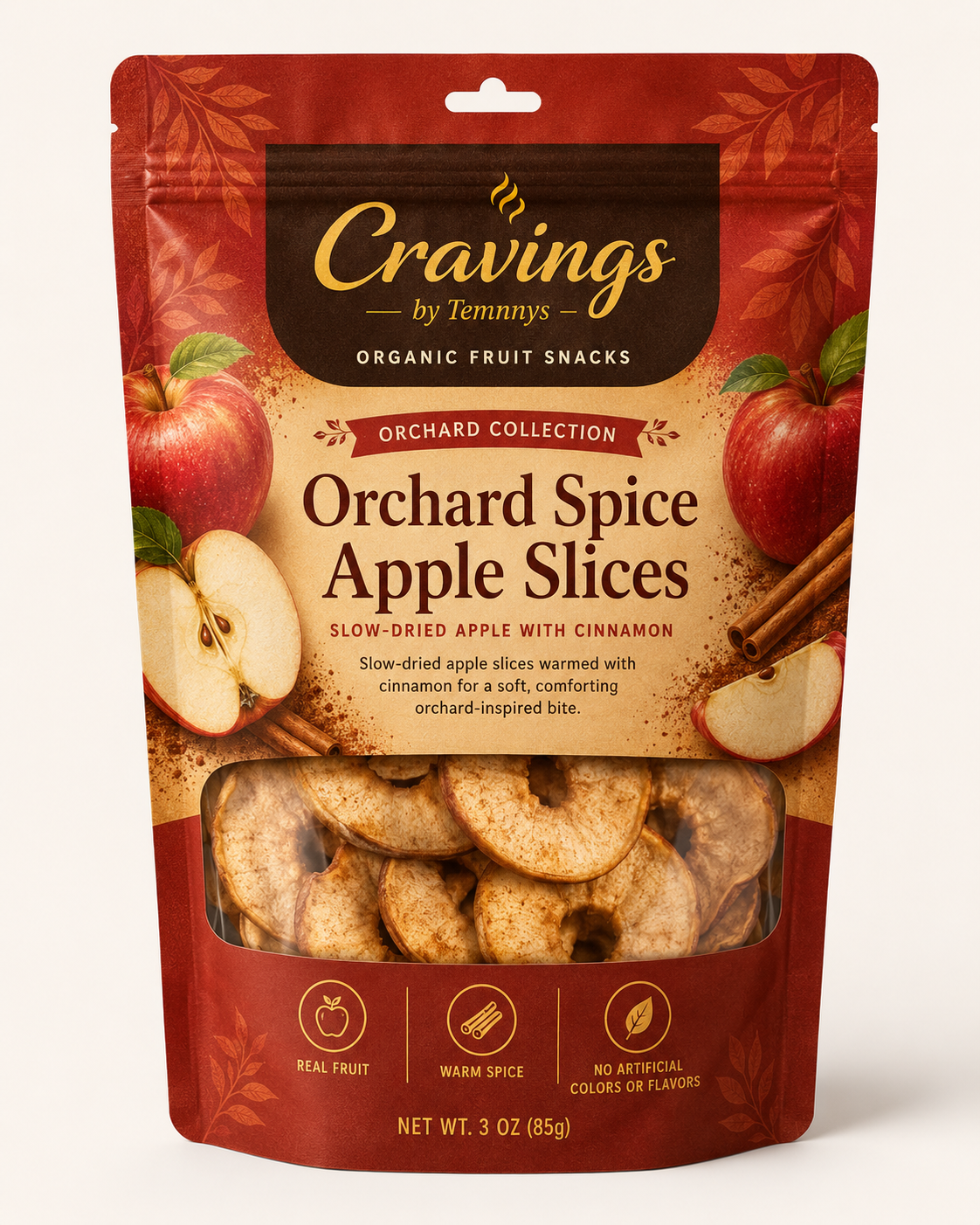 Orchard Spice Apple Slices — Slow-Dried Apple with Cinnamon