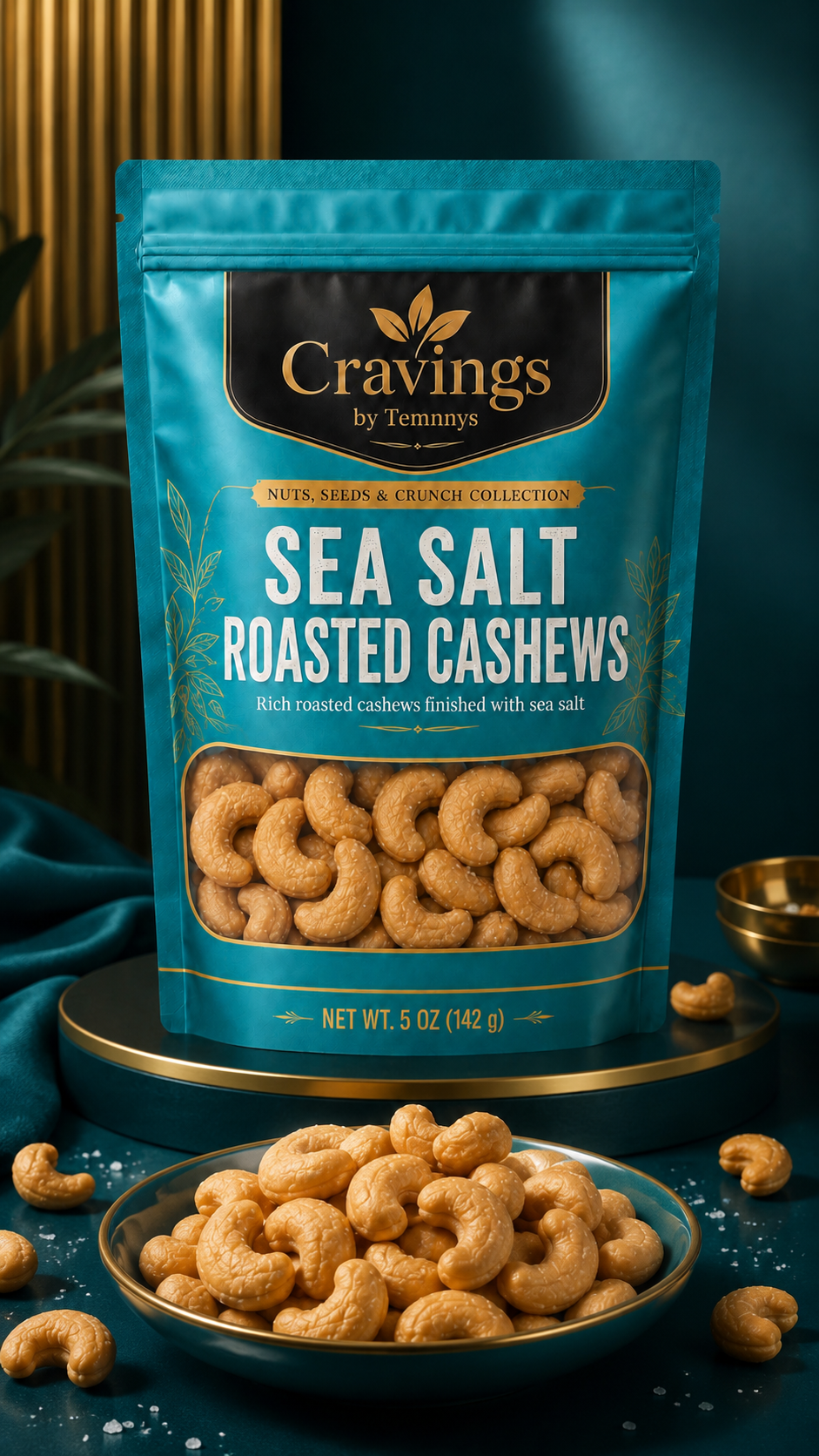 Cravings by Temnnys Sea Salt Roasted Cashews, view 2